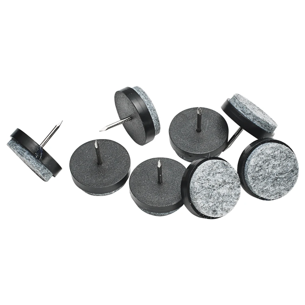 20Pcs Screw-on Furniture Felt Pad Nail on Chair Leg Floor Protectors Glide Round Slider Screw-in for Chair Table Furniture