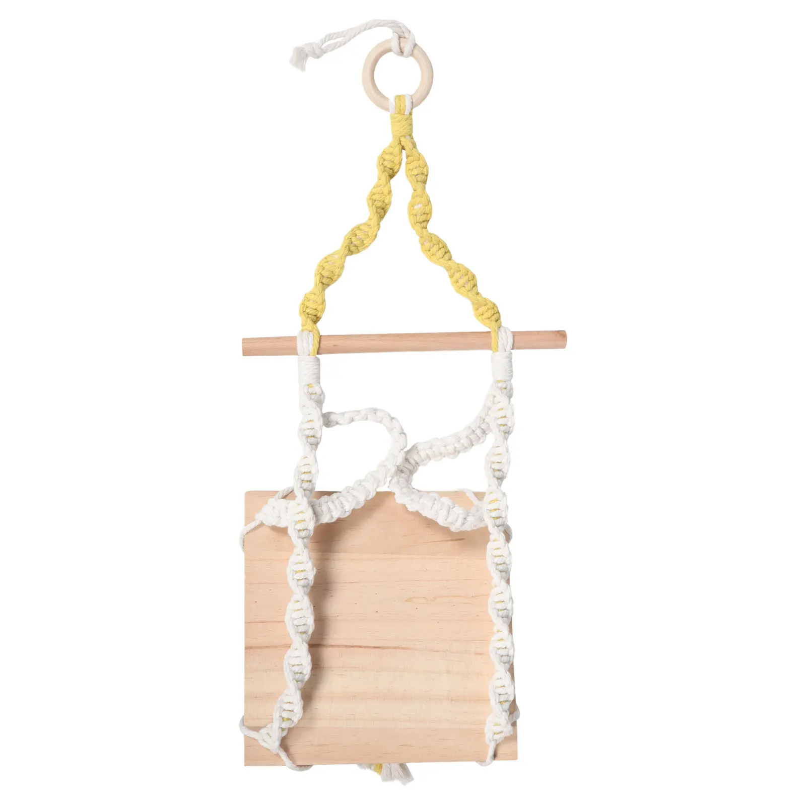 

Cotton Rope Wall Hanging Macrame Tapestry Handmade Boho Wooden Shelf Decorative Wall Storage Living Room Bedroom Plants