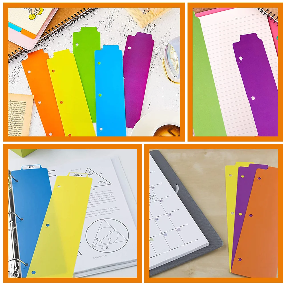 

10pcs Binder Dividers Plastic Mini Notebook Dividers Colored Page Markers For Books Reports Scrapbook Reusable Binder