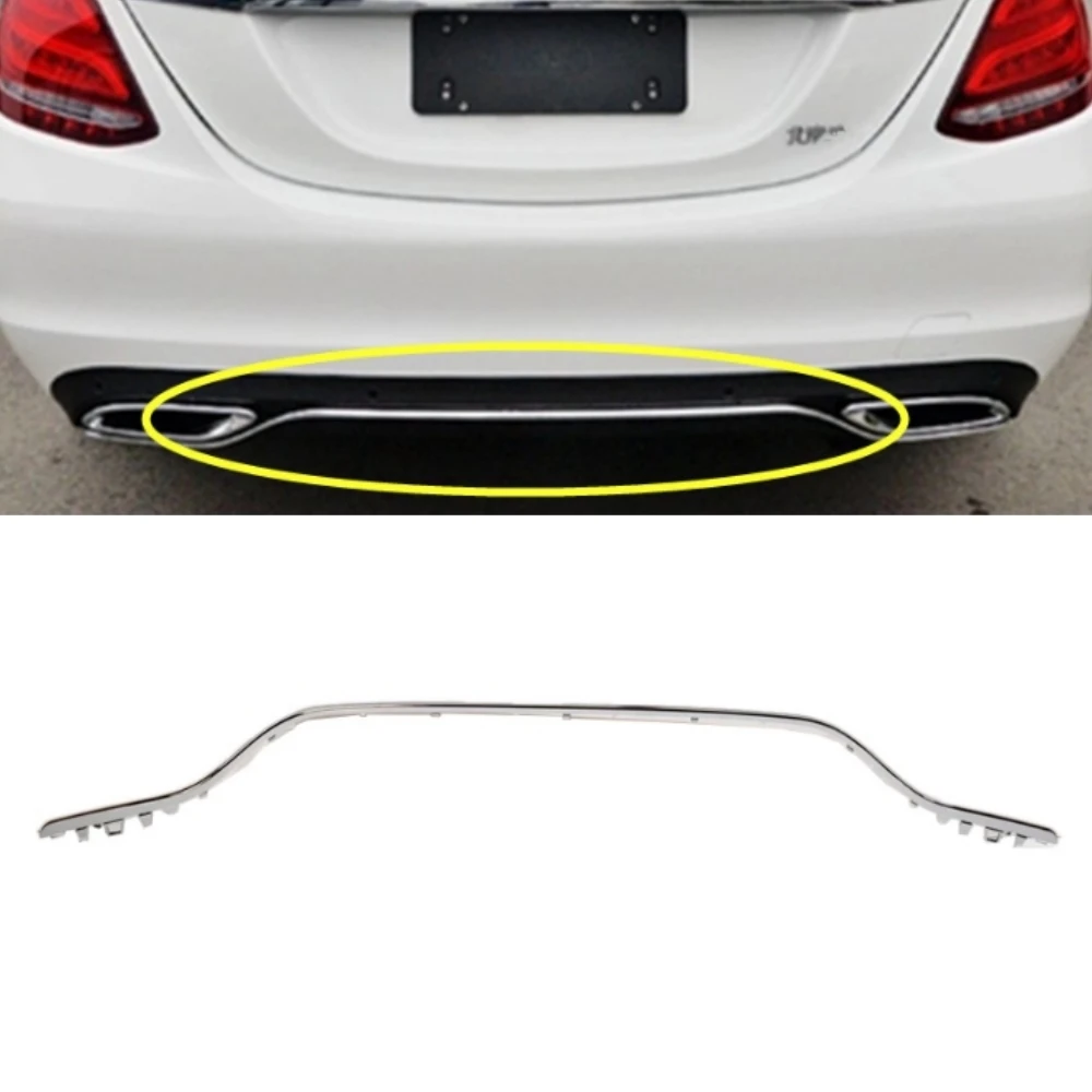 Rear Bumper Chrome Decorative Strip A2058850721 For Mercedes Benz C-Class W205 2015-2018 C300 C400