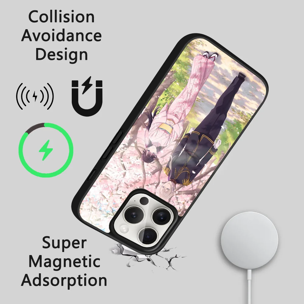 Anime My Happy M-Marriage Phone Case For iPhone 16 15 14 13 12 11 Pro Max Plus Mini Magsafe Mirror Wireless Magnetic Cover