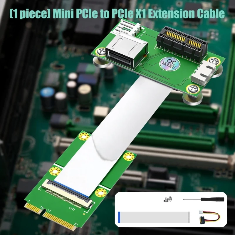 PCIe Board Cable for Mini PCIe Cards Two-Board Ribbon Line with Feet