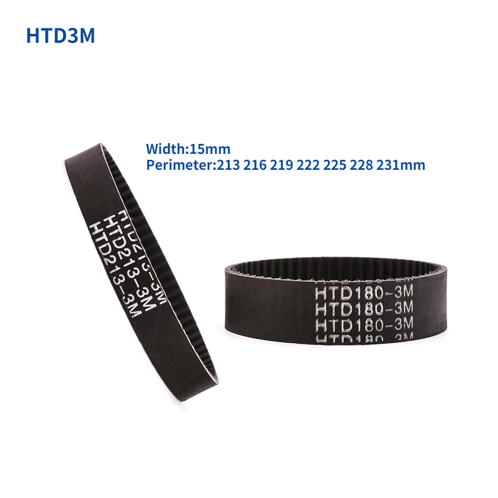 HTD 3M Timing Belt Pitch 3mm Width 15mm Closed Rubber Drive Belts Perimeter 213 216 219 222 225 228 231mm