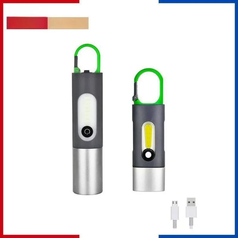 ベストセラー キーホルダー ライト P50 超明るい懐中電灯 – 充電式、ポータブル ミニランプ、キャンプ用の白色レーザー付き