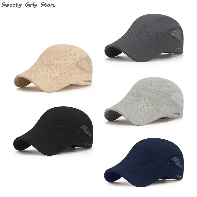 Summer Sports Caps Quick-Drying Patchwork Working Hat Cycling Fishing Painter Cap Men Women Breathable Mesh Sunhat Berets Visors