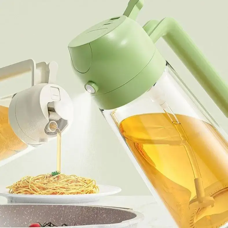 Kitchen Oils Spray Dispenser Oil Jar Baking Vinegar Soy Sauce Spray Container 2 In1 Oil Spray Bottle Barbecue Cooking Olive