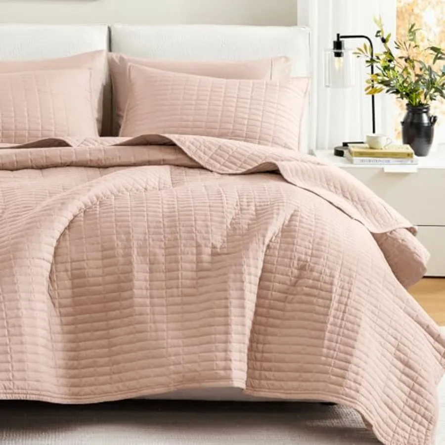 

Kienna Quilt Set- Double Sided Stitching Design Summer Blanket Lightweight Soft All Season Bedding Layer Matching Sham Coverlet
