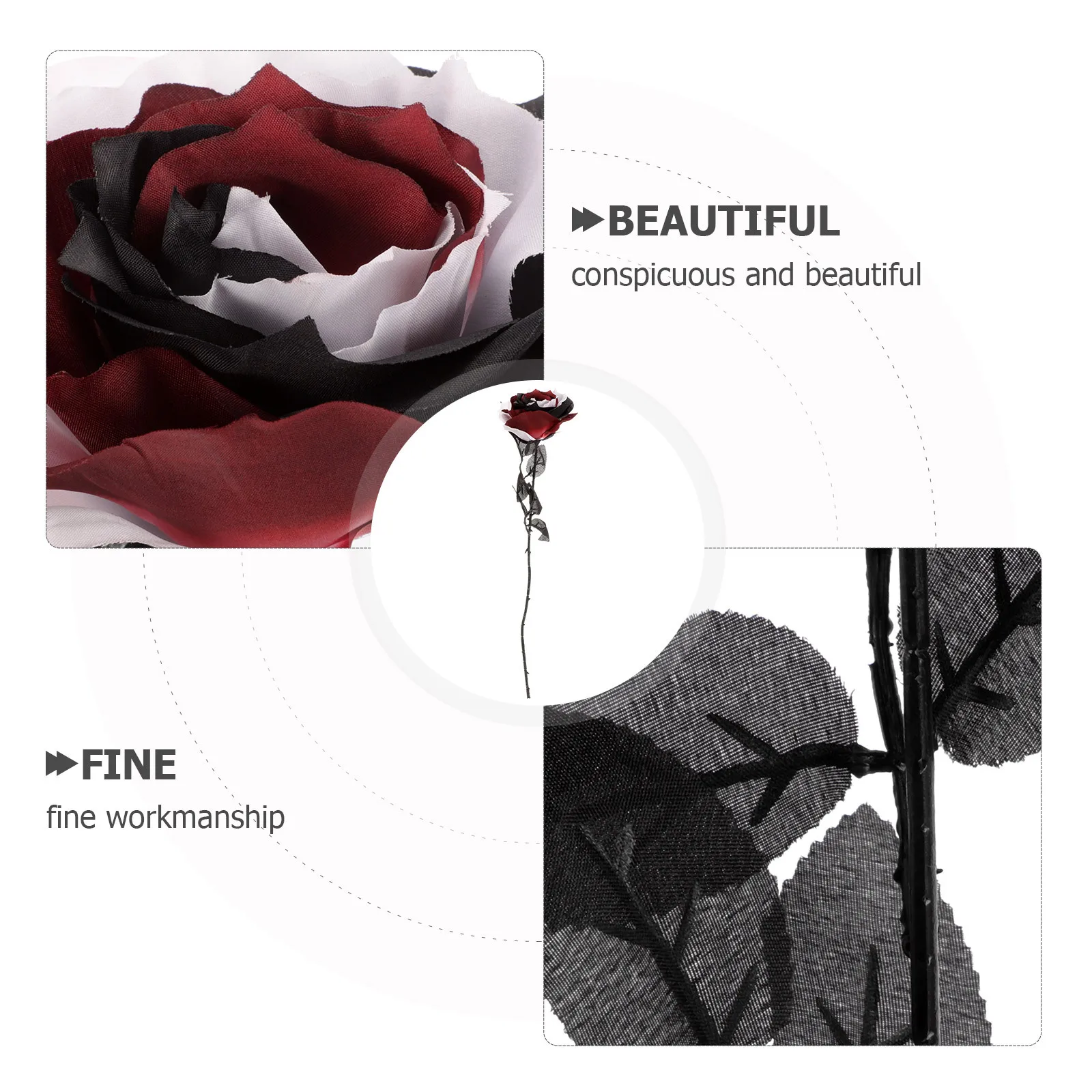 

3Pcs Fine Workmanship Simulation Rose Halloween Decoration Wedding Home Ornament Party Supplies Simulation Rose