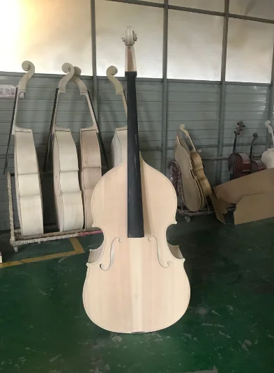 Natural ebony unfinished upright bass, plywood, semi-finished bass, no coloring, hand carved, white, unfinished, 3/4