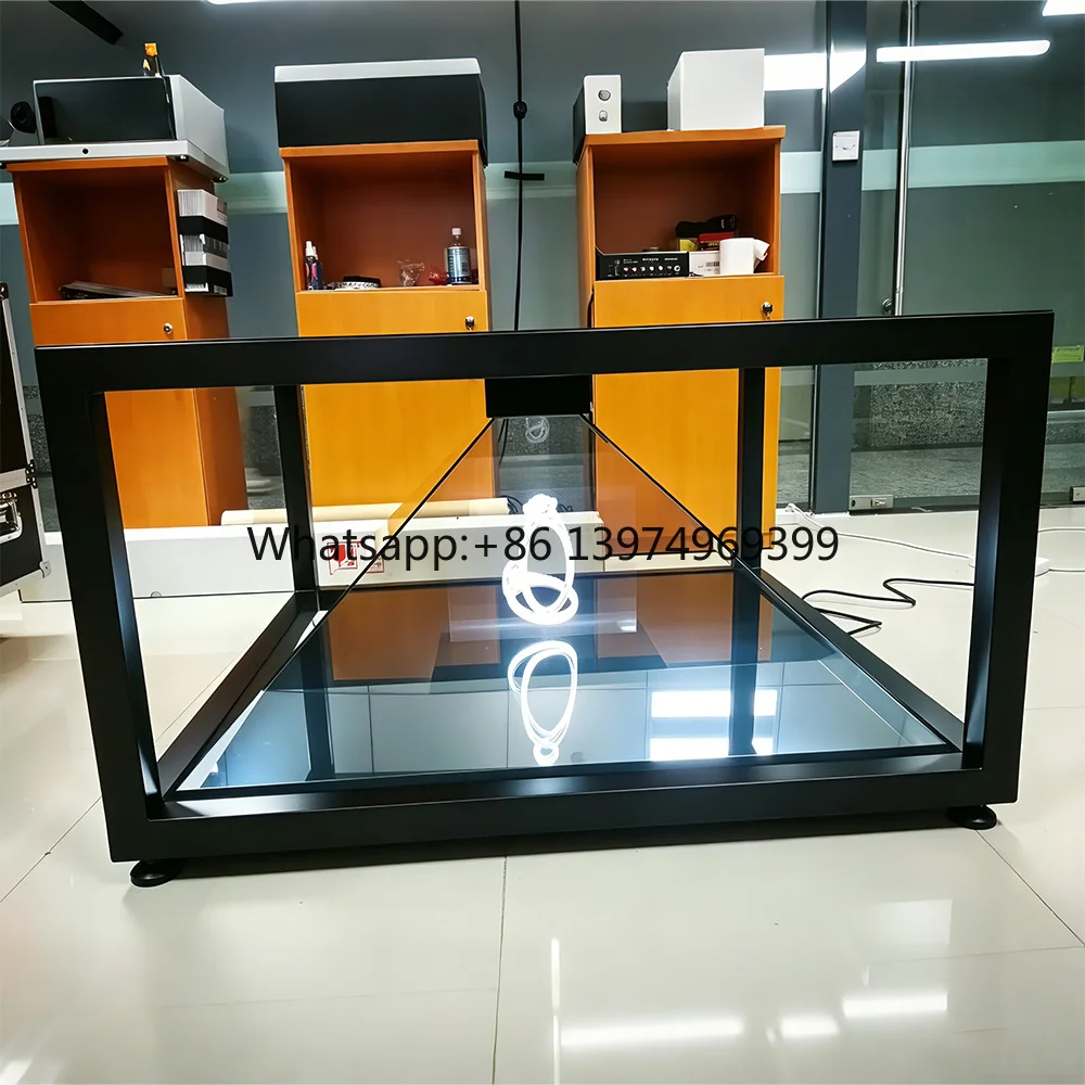 1meter Large-scale Four-sided 3D Holographic Projection Screen, Suitable for Exhibitions and Shopping Mall Advertising.
