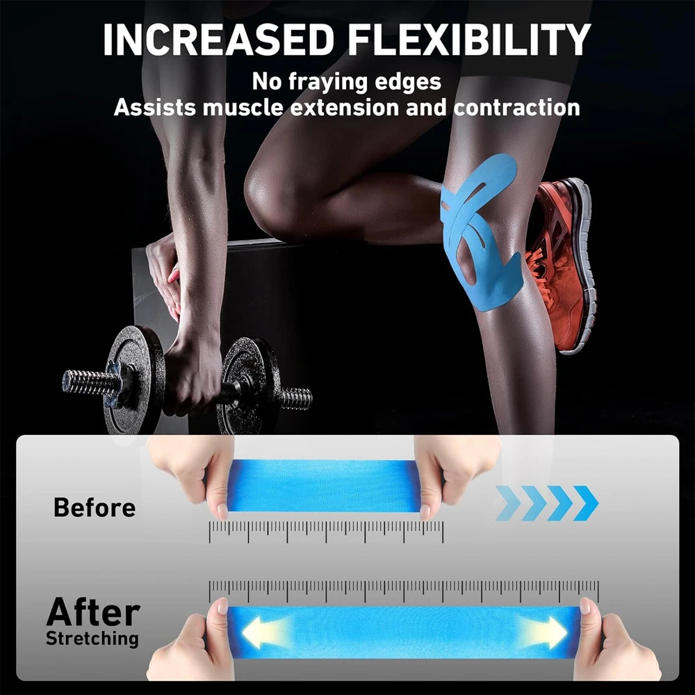 10 pièces/ensemble bande de kinésiologie pour les genoux, bande imperméable et élastique, respirante, bande athlétique de stabilité pour la course, la randonnée, l'équitation