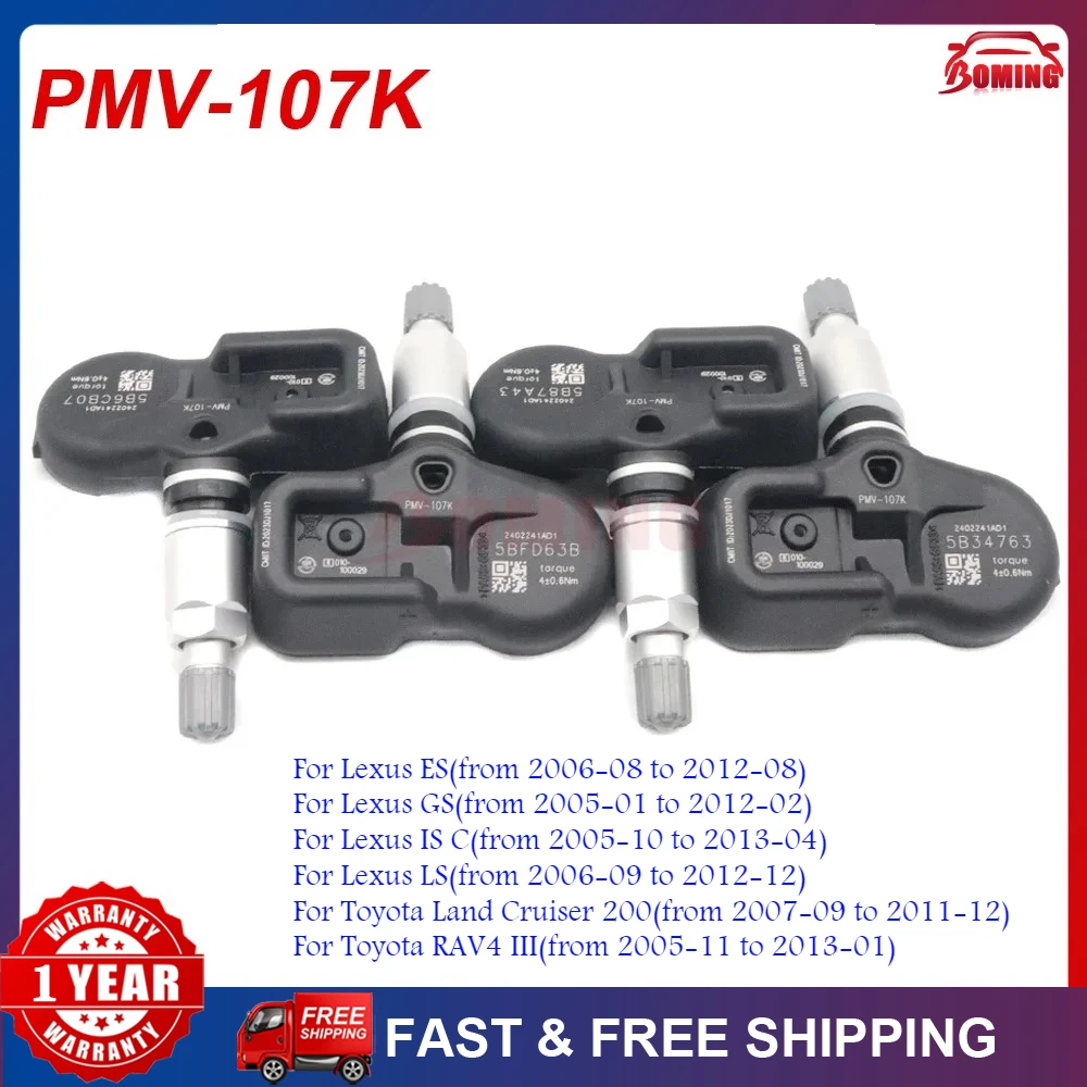 

433 МГц для Toyota Land Cruiser 200 RAV4 III Lexus ES GS IS C LS 2005-2013 42607-50010 Автомобильный датчик давления в шинах TPMS PMV-107K