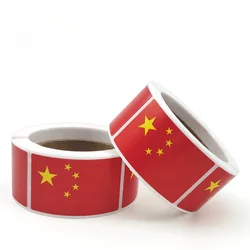 200/500pcs Chinese Flag Sticker Tags Sealing Labels ChineRed Rectangle Shaped for Decoration Face Stickers