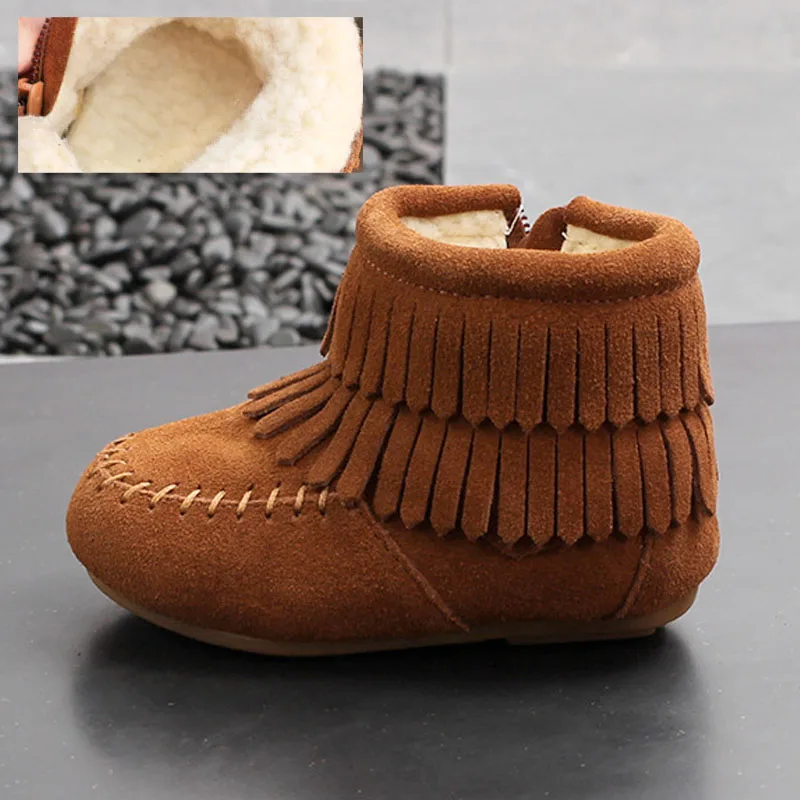 Kids Fashion Genuine Leather Boots for Girl Autumn Toddler Baby Shoes Cowhide Suede Girls Short Boots Winter Children CSH1562