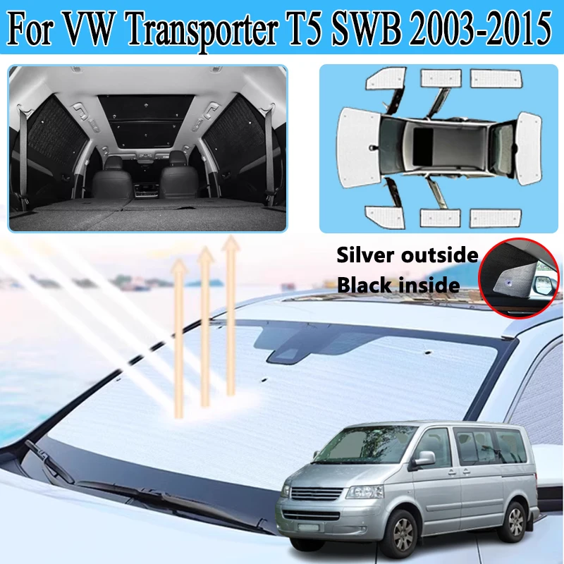 

Accessories For VW Volkswagen Transporter T5 SWB 2003~2015 Car Full Coverage Sun Shades Reflector Shade Visor Sunscreen Curtain
