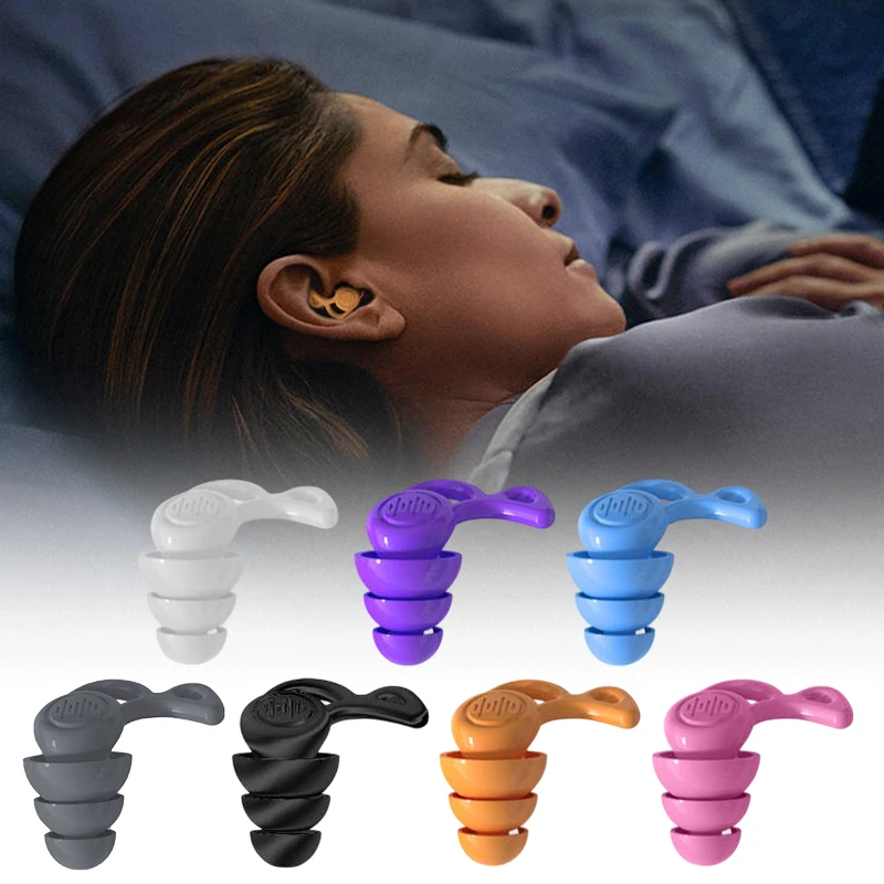 3 Layers Ear Plugs For Sleep Noise Reduction And Muting Silicone Earplugs Reusable Hearing Protection Sound Blocking Earplugs