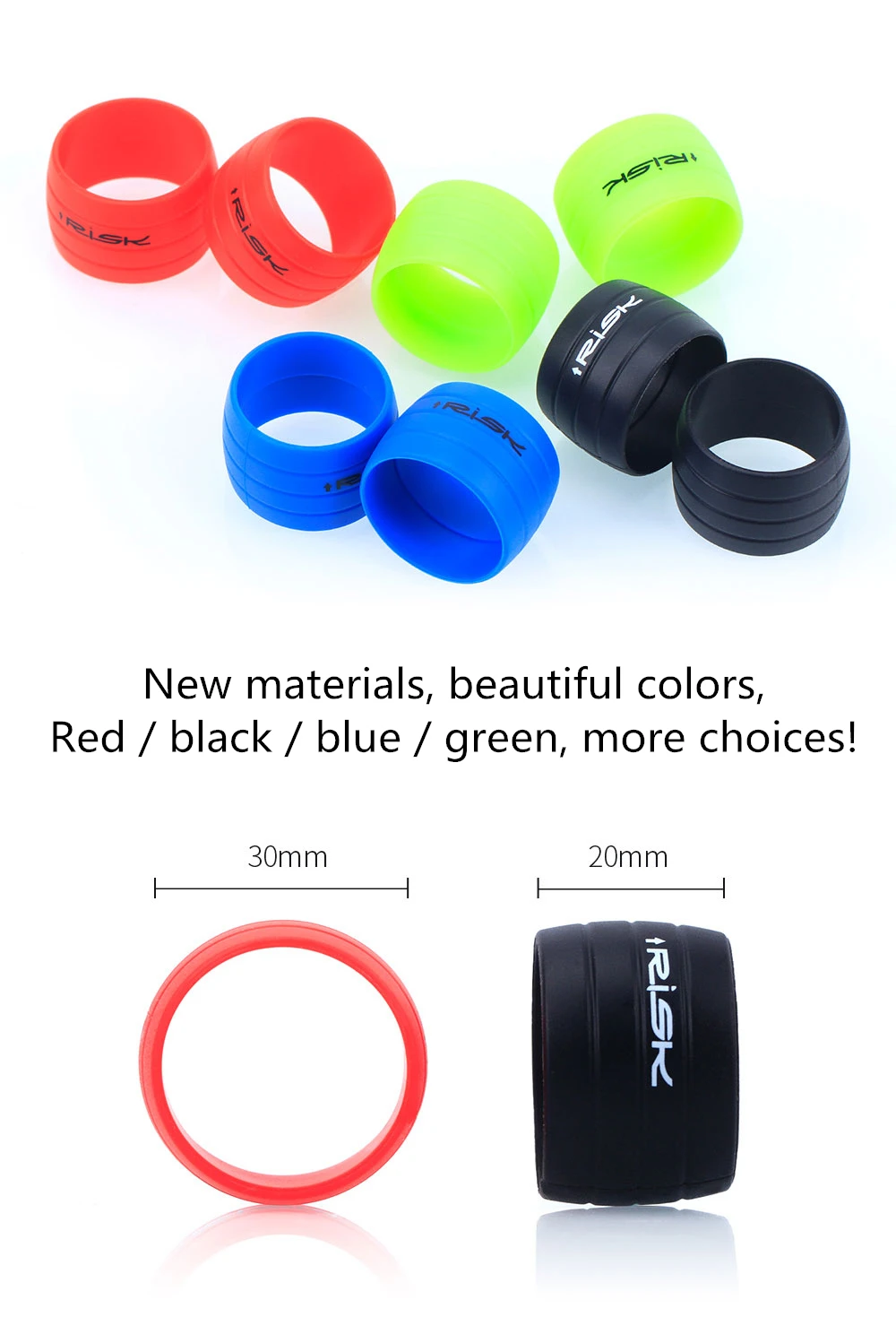RISK Bicycle Handlebar Silicone Ring Elastic Durable Silicone Anti-Slip Strap Fixation Road Bike
