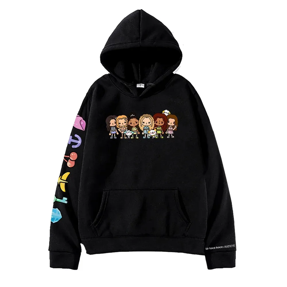 Harajuku ملابس الشارع الكلاسيكية الهيب هوب موضة هوديس KATSEYE القوطية طباعة الرجال النساء فضفاضة عادية البلوز البلوفرات المتضخم #1