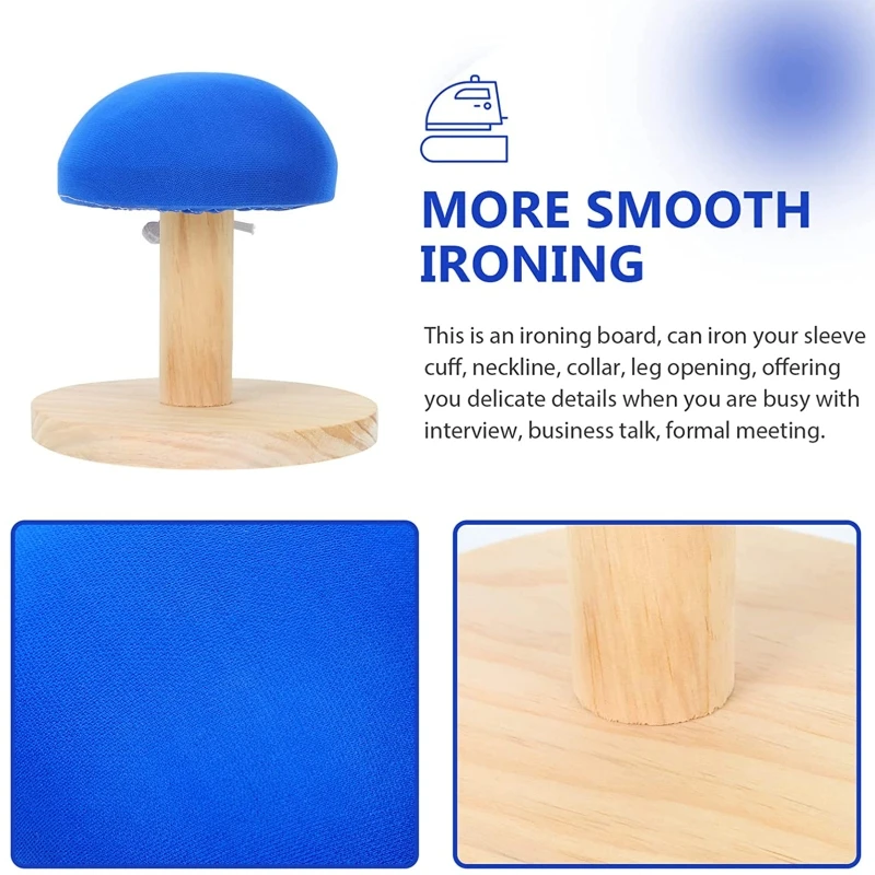 Mini Round Ironing Stool Solid Wood Auxiliary Tool Small Table Sleever Board for Home Clothes Collars Shoulders Gadget