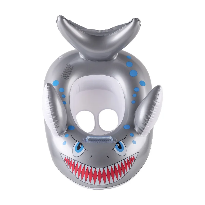 Anello per seggiolino da nuoto per bambini Shark |   Galleggiante per bambini con maniglie di sicurezza e base antiscivolo |   Galleggiante gonfiabile per piscina per bambini da 1 a 4 anni