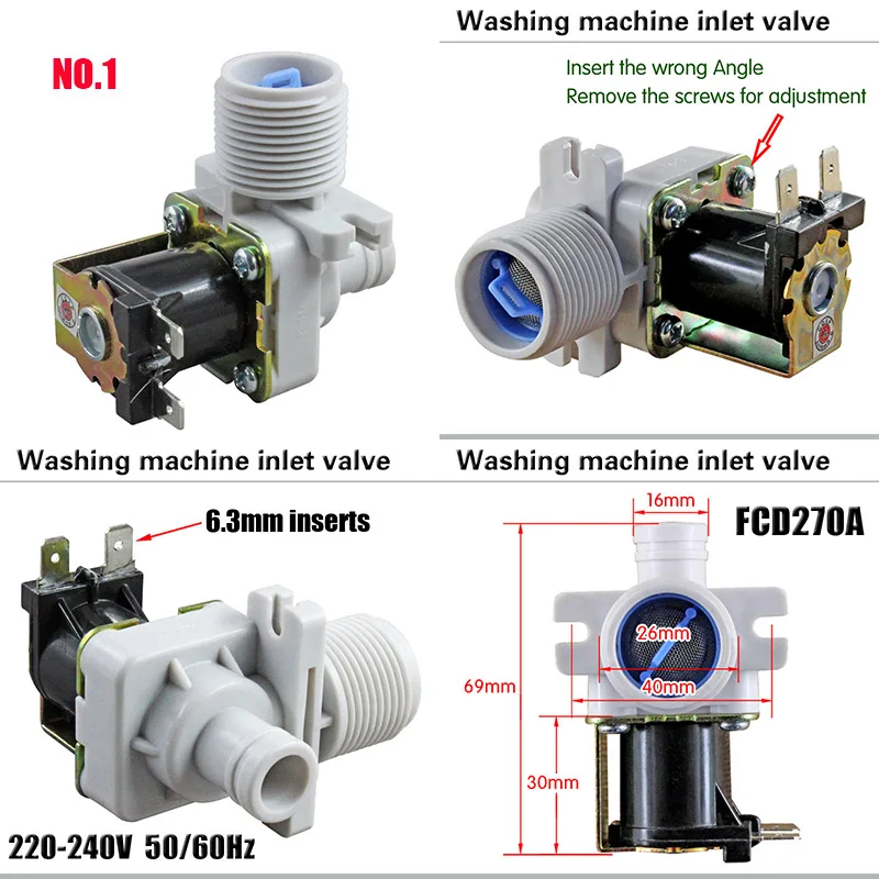 Электромагнитный клапан впускного клапана универсального типа для аксессуаров для переключателя фильтра автоматической стиральной машины