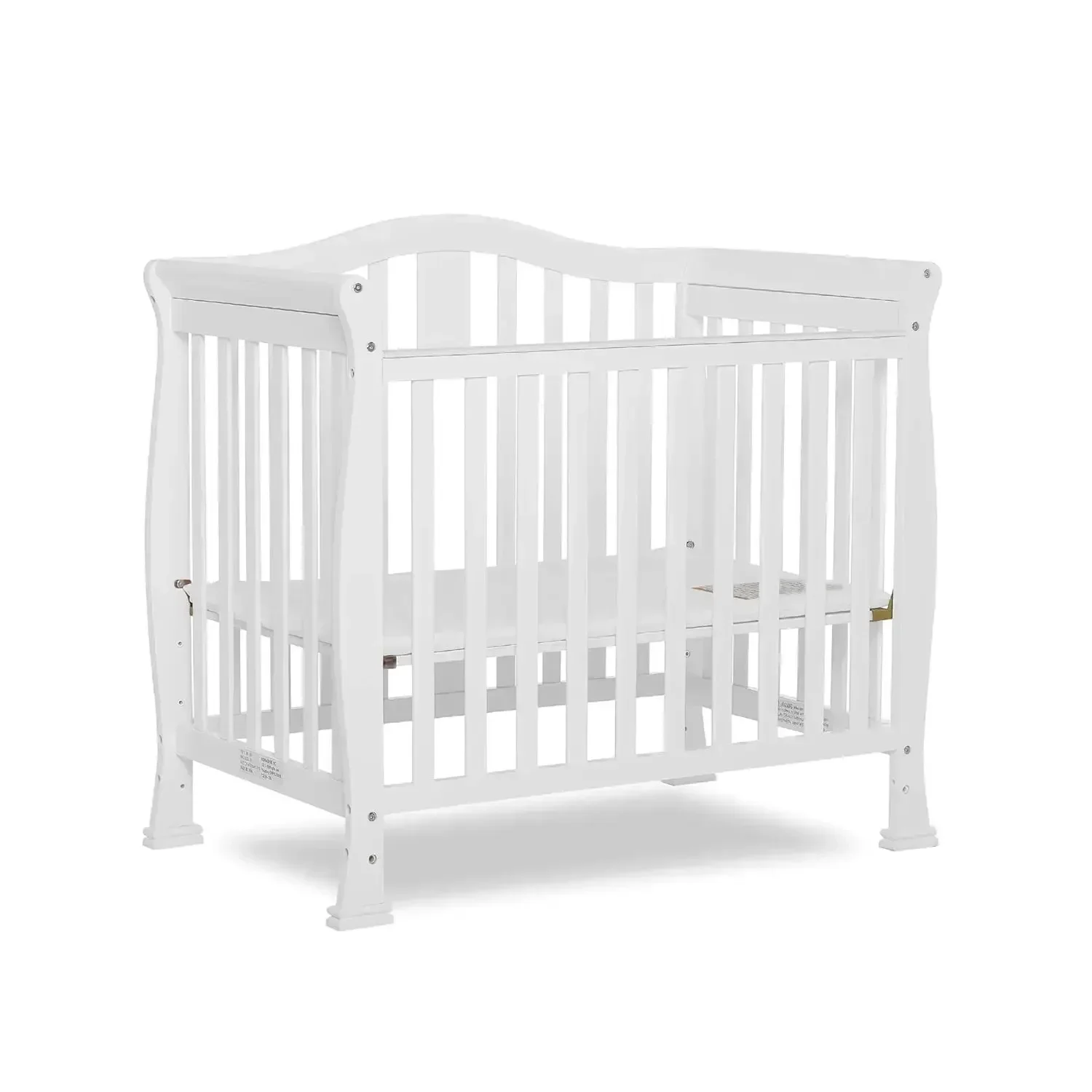 

Addison 4-In-1 Convertible Mini Crib In White, Greenguard Gold Certified, Non-Toxic Finishes, Built Of New Zealand Pinewood