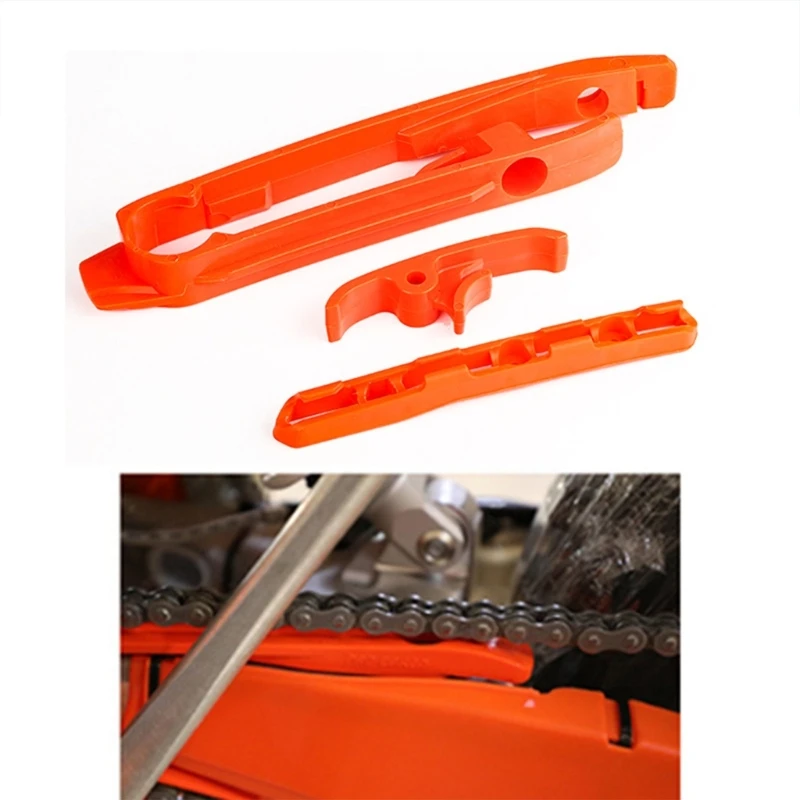 0xxd 3pcs Easy Installa Catena Slider e Signacciatore Guida per il forcellone per motociclette resistente all'usura e Slider a