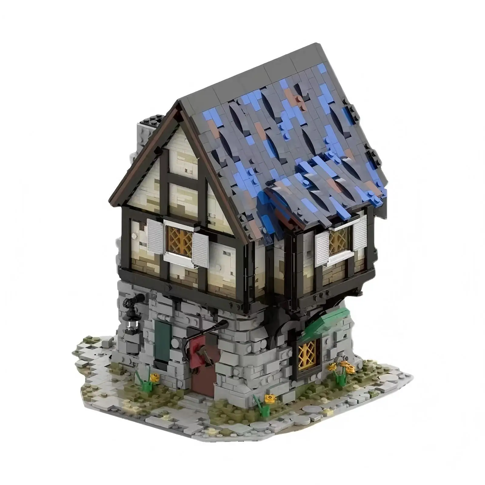 

MOC Средневековая Архитектура Серия Кузнечный Магазин Строительный Блок Модель Детская Сборка Игрушки Коллекция Для Взрослых Подарок На День Рождения Орнамент