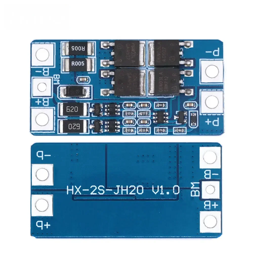 2S 12A 8.4V Li-ion BMS Protection Plate with Balancing for Dual 18650 Batteries, Overcharge/Discharge Protection PCB