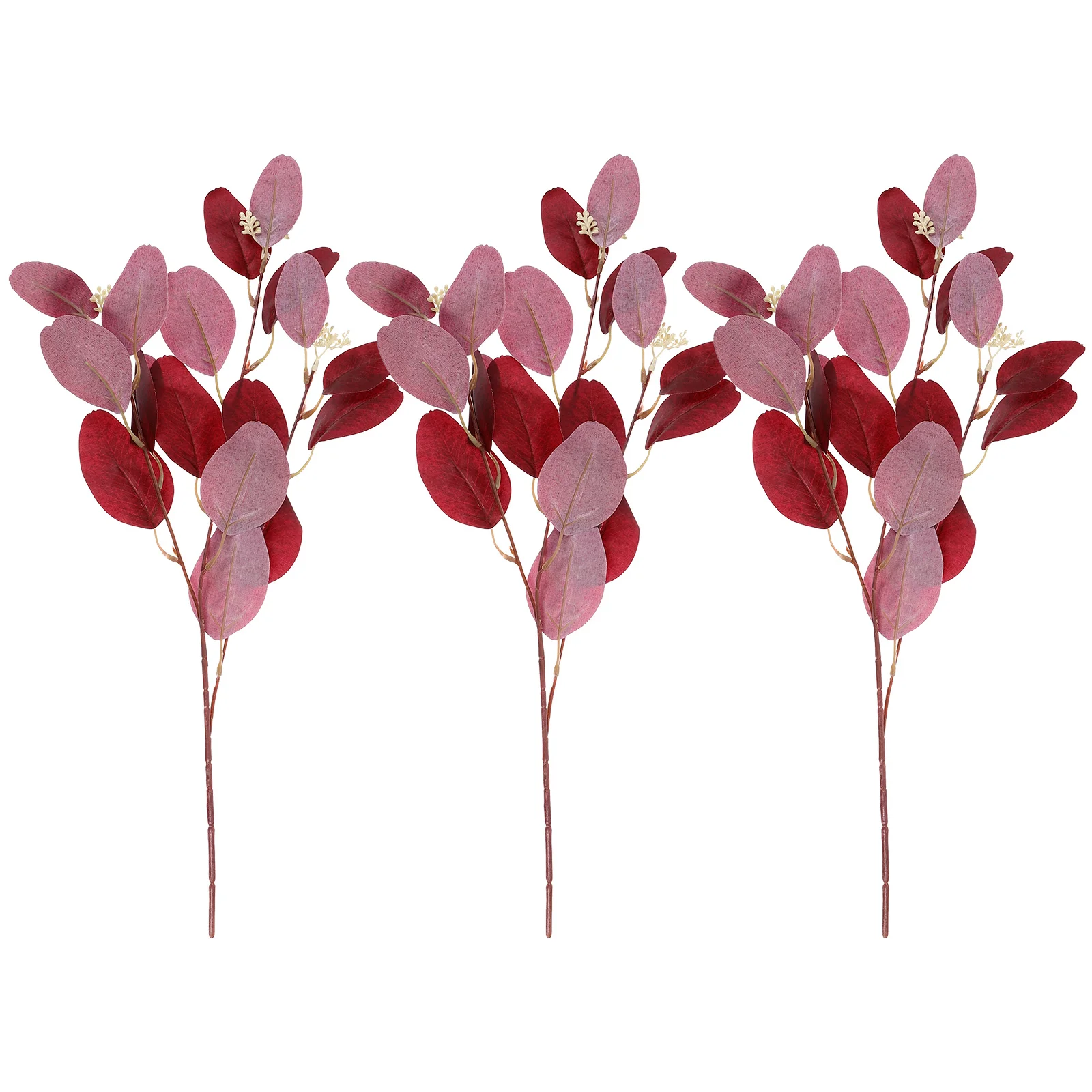 

3pcs Faux Eucalyptus Leaves Artificial Foliage Plants Realistic Decor For Home Wedding Bouquet Vase Arrangement Fake Leaves