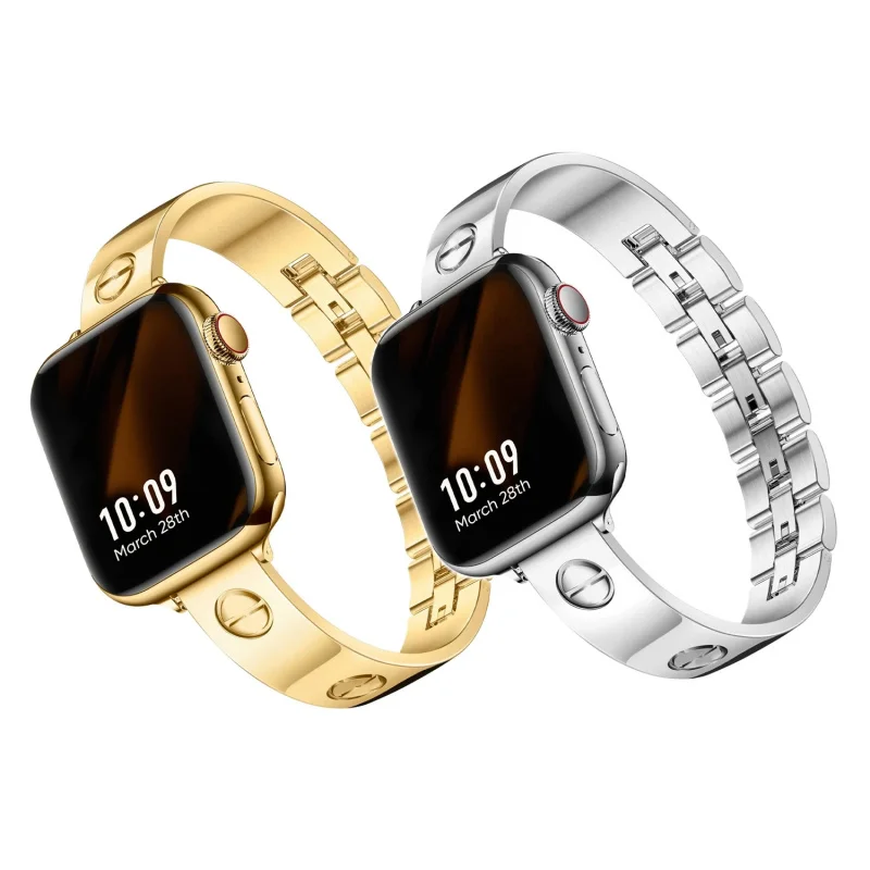 

Luxury 18k Gold Woman Jewelry Strap For Apple Watch UItra 10 9 8 7 6 5 SE Bracelets iWatch Series 42 40 41 38 49 45 44 46mm Band