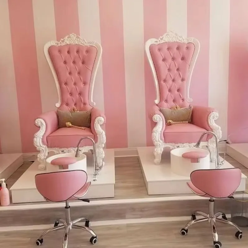 Beauty Nail Salon Baby pink Manicure Pedicure Chair and Stools