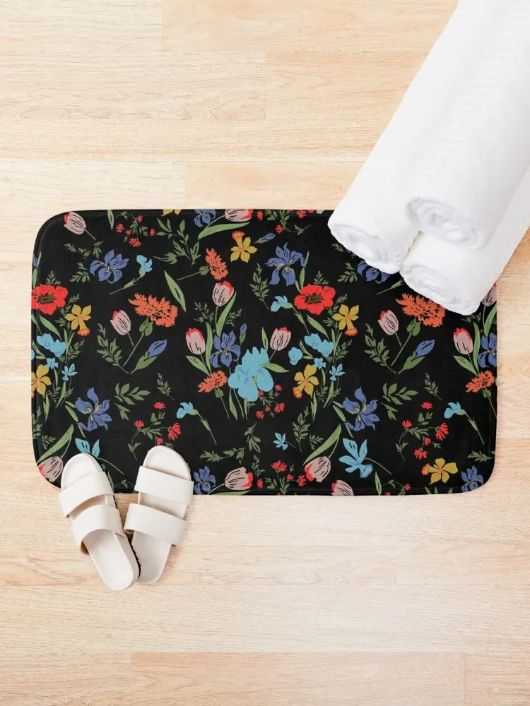 Flowery Bath Mat Anti-Slip Carpet Toilet Accessories Bathroom Carpet Rug Mat