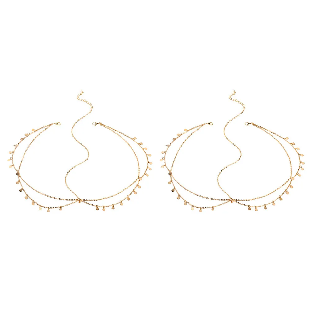 

2 шт. цепочки для волос в этническом стиле с пайетками, повязка на голову, украшение для лба для женщин, для вечеринок, свадеб, фестивалей, выпускных вечеров, фотосессий