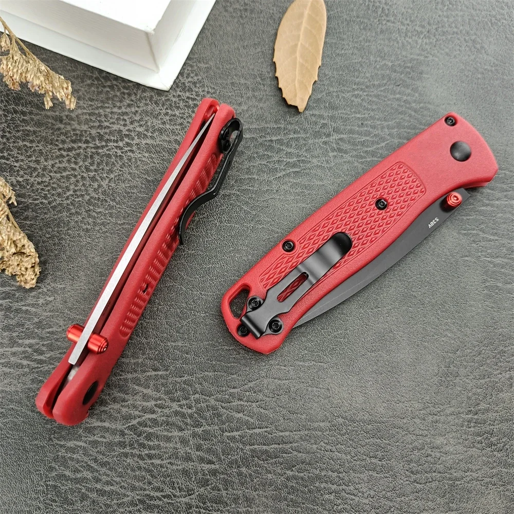 Mini BM 535 Bugout Folding Knife Satin Plain Blade Nylon Fiber Handles Easy To Carry Outdoor Hunting Hiking Pocket Knive