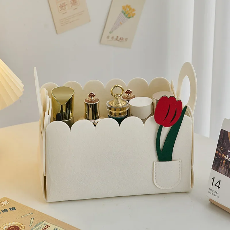 

Креативная коробка для хранения фетра, аксессуары для украшения дома, милая корзина для мелочей, косметическая организация ювелирных изделий, украшение для косметической комнаты