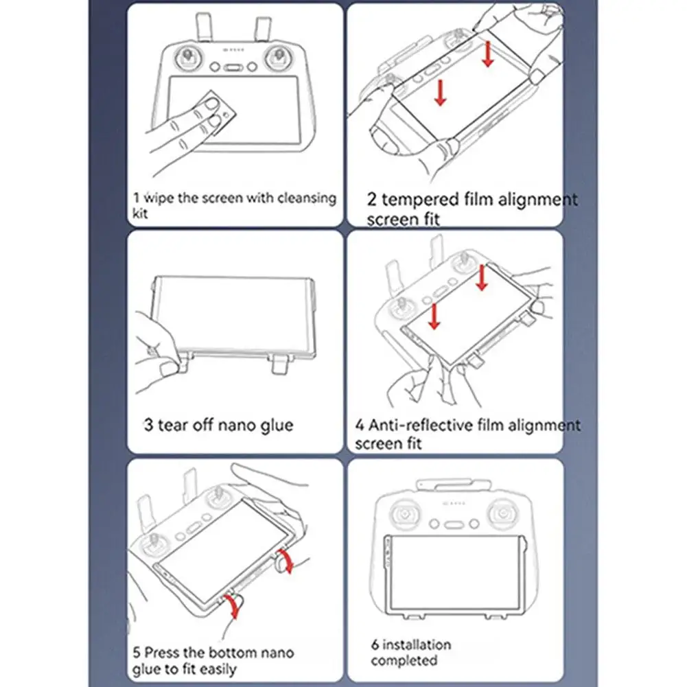 1pcs For Dji Mini4pro Rc2 Film Screen Protector Hardness Anti-Scratch Screen Film RC 2 Remote Controller Accessories G8S0