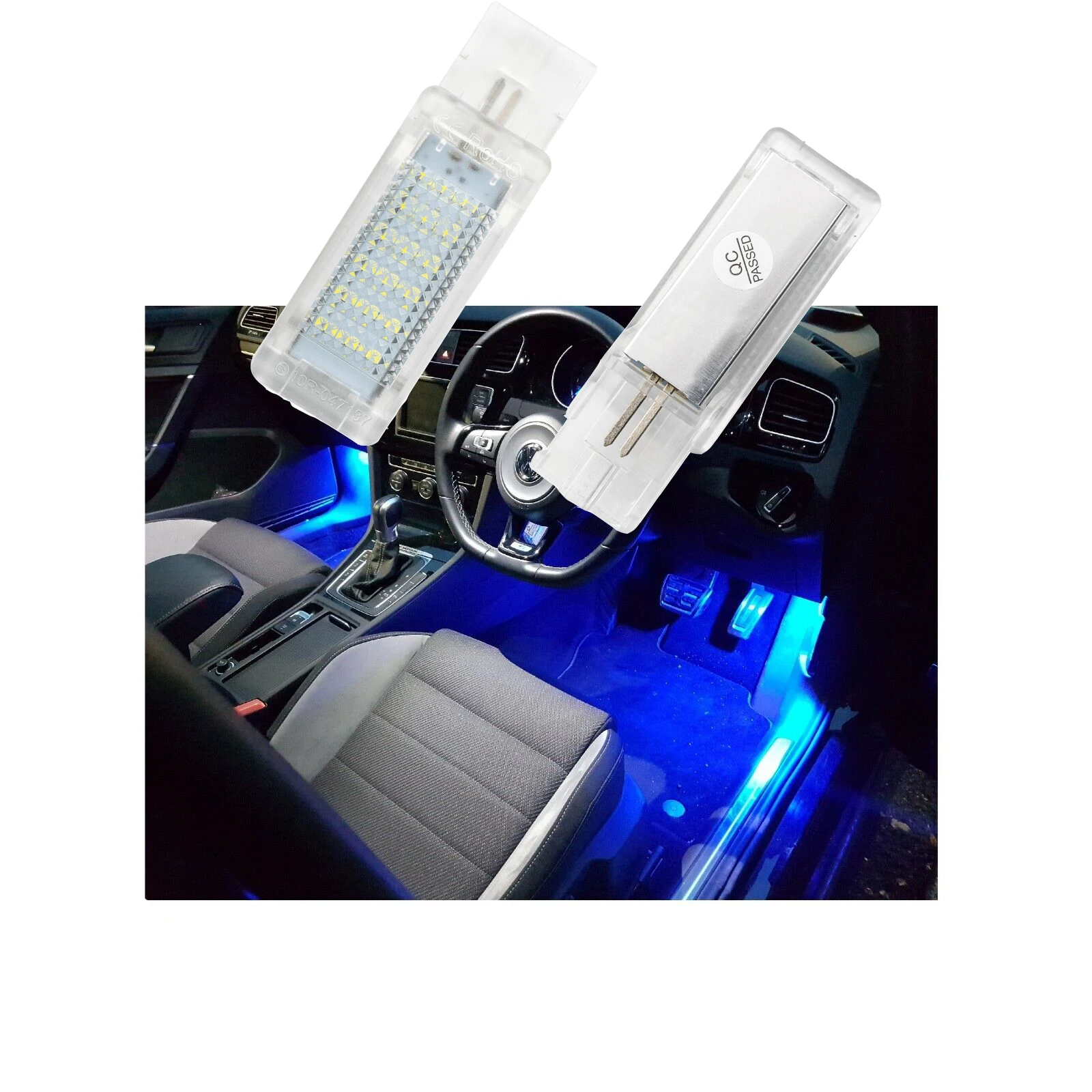 

2pcs For Vw Golf Mk7 7.5 Gtd Gti R Led Vw Blue Footwell Door Interior Light Car Interior Replacement Parts