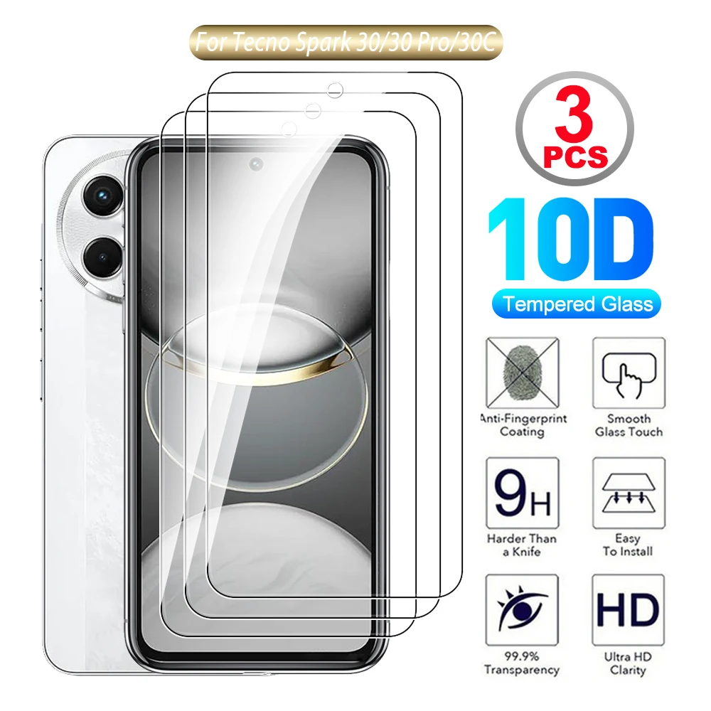 3PCS For Tecno Spark 30 Pro 4G Screen Protector Tempered Film For Tecno Spark 30C 30 C 5G Spark30 30pro Protective Glass 6.78\