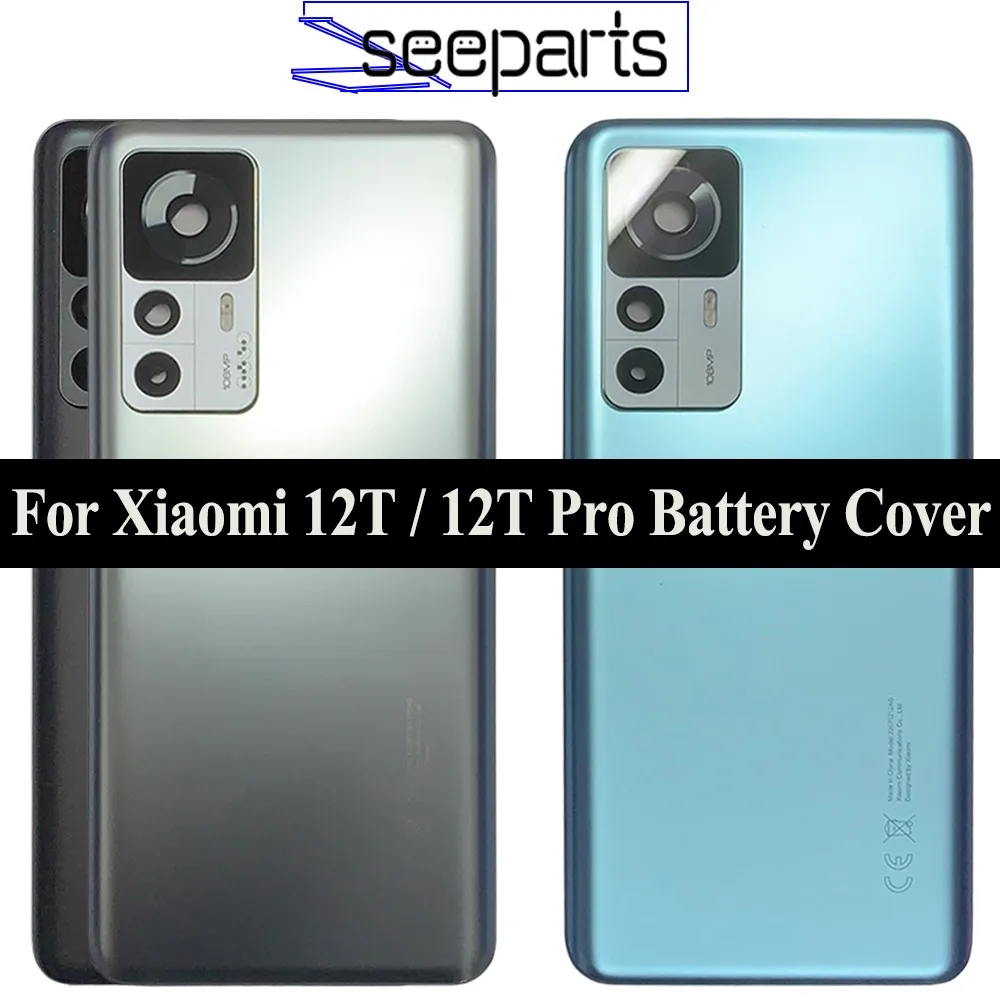 New Cover For Xiaomi 12T Pro Back Housing Back Battery Cover Replacement Parts Mi 12T Battery Cover With Camera Lens