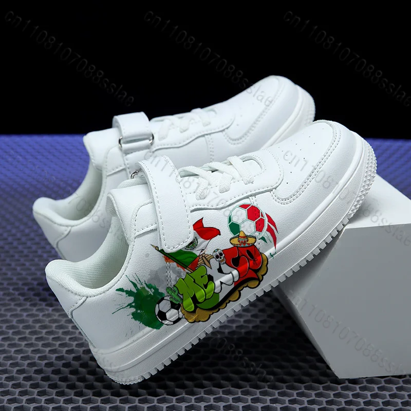 7-18 Year Old Boy Girl Mexico Football Match 3D Printing Shoes Four Season Universal Kids Casual Shoes Ships in 24 Free-express