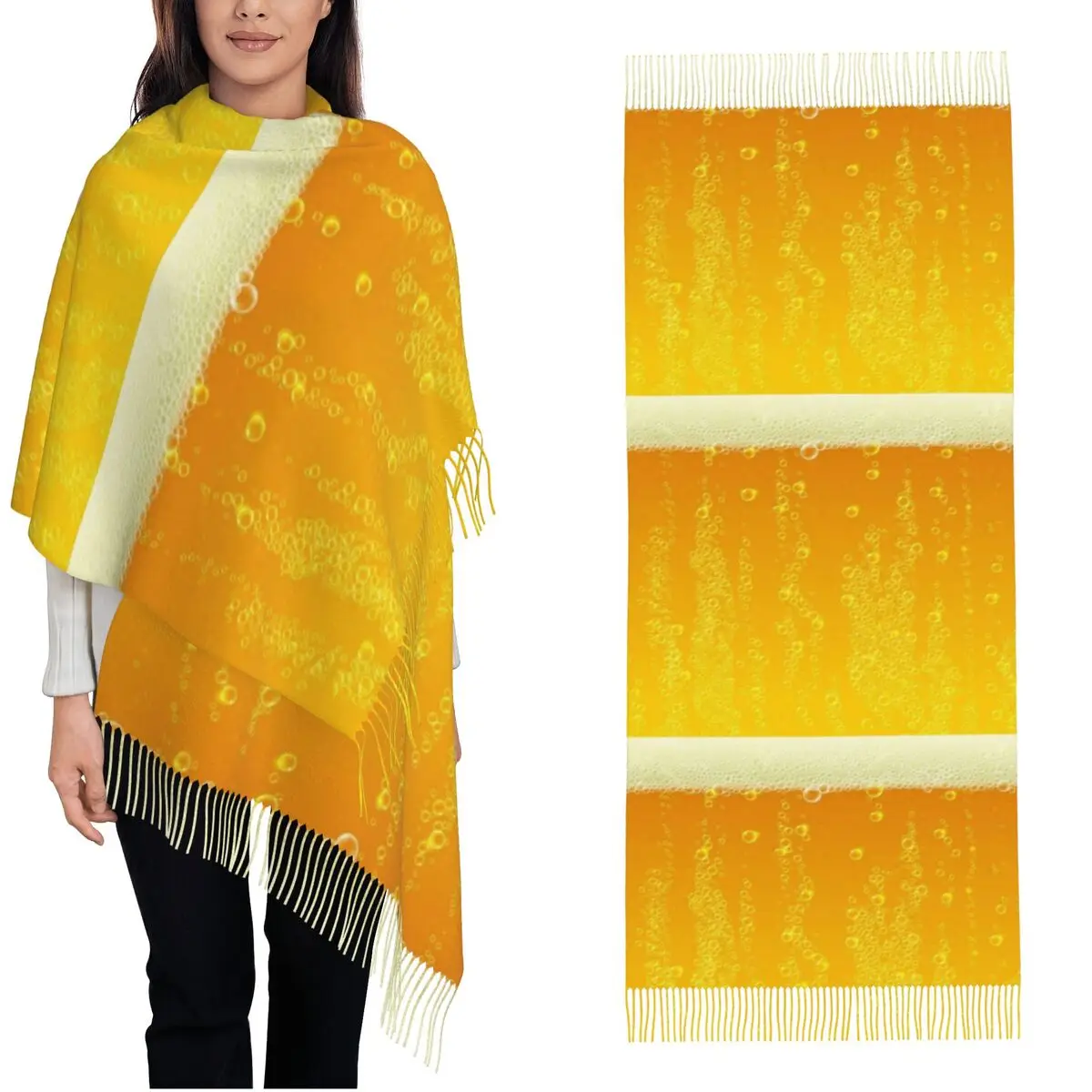 

Забавный пивной шарф, женский пивной фестиваль, вечерние карнавальные платки на голову с длинной кисточкой, зимние повседневные шали и накидки, уличный платок