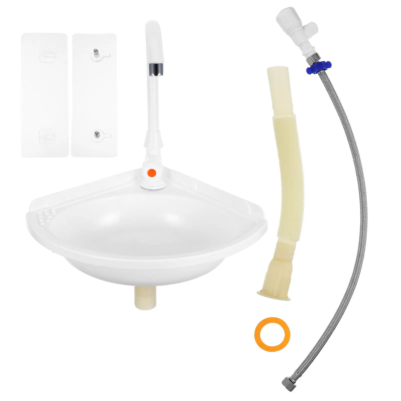 Corner Vanities for Bathroom Mini Wall Sink Basin Vanity Compact Small White Mount