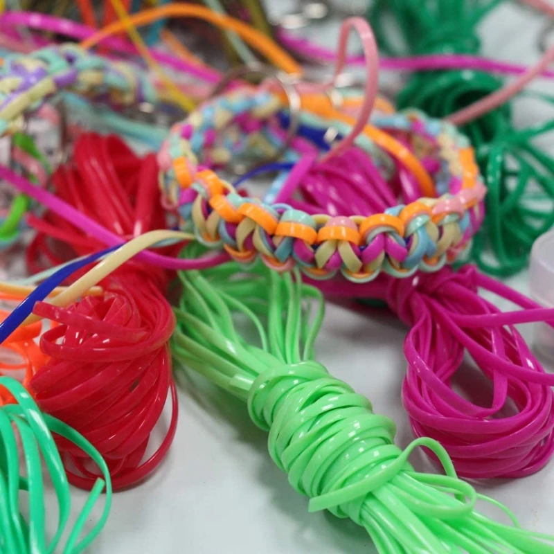 Plastic Lacing Cord String Plastic Bracelets Craft Kits 20 Colors for DIY Girls Drop Shipping