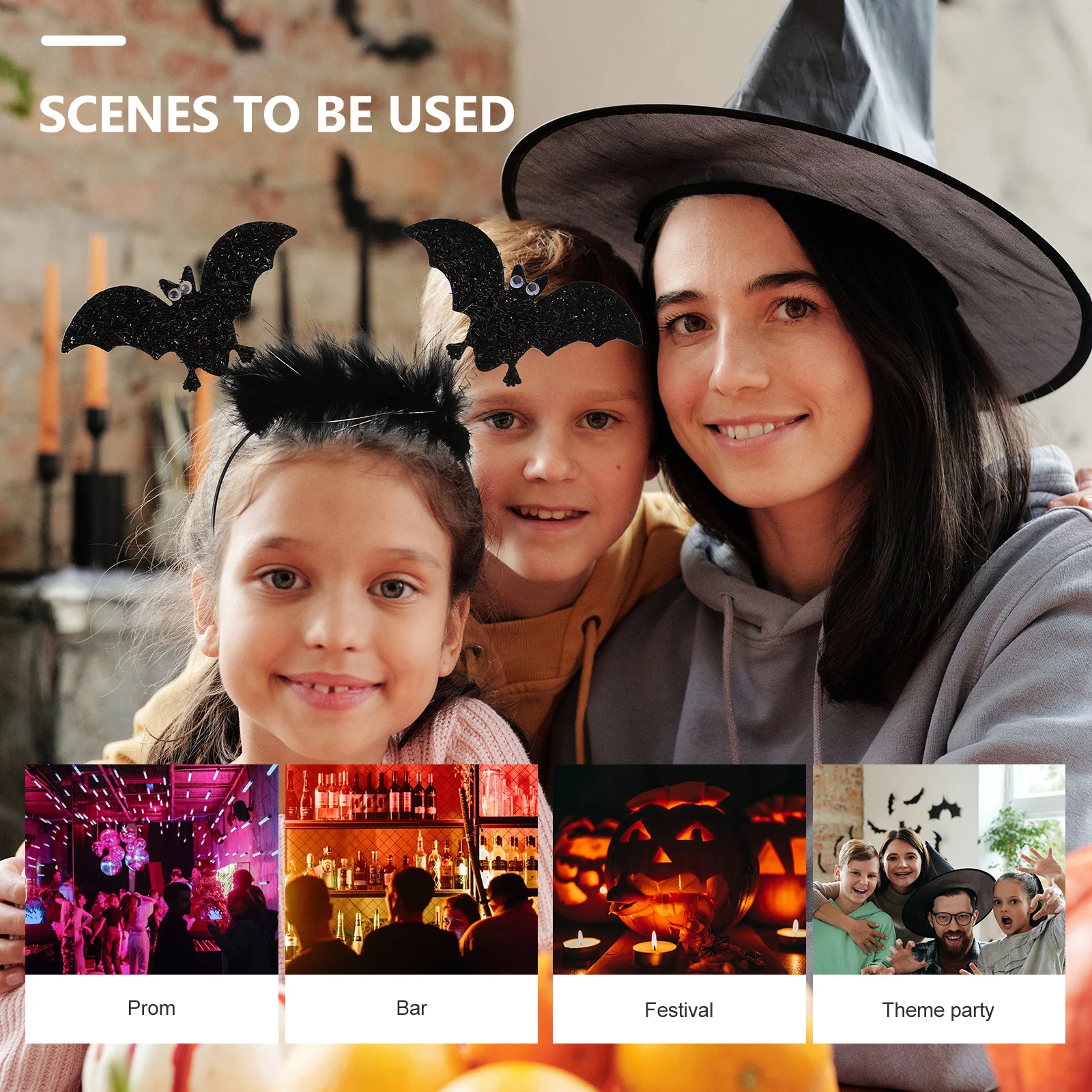 

Bat Headband Halloween Hair Accessories Gothic Cosplay Wand Party Supplies Masquerade Decorations Lightweight Comfortable Role