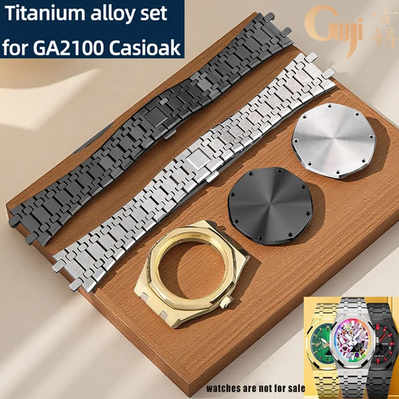 Комплект из титанового сплава для GA2100 Casioak mod kit, ремешок из стали 316L для Casio GA2110, комплект модов из сапфирового стекла, лицевая панель, задняя крышка