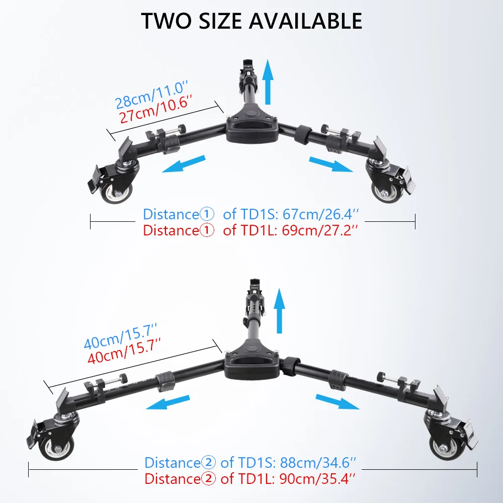 Tripod Dolly,INNOREL TD1 High Performance Camera Dolly with  Adjustable Leg Mount for Most Tripod, Light Stands,15kg Max Load