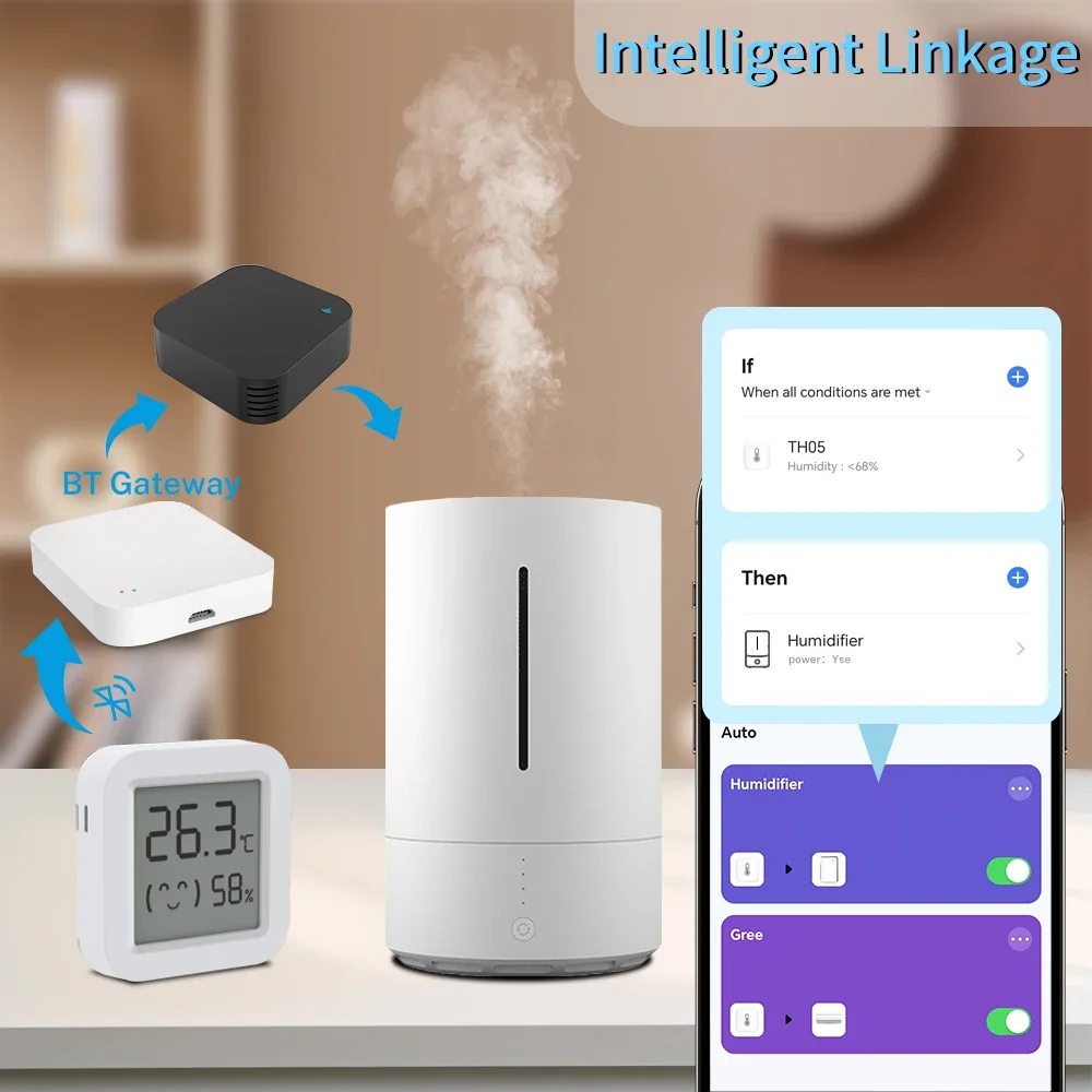 Tuya Mini LCD Bildschirm Bluetooth APP Fernbedienung Smart Temperatur Feuchtigkeit Sensor Monitor für Hause Umgebung