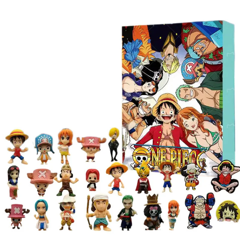 Calendario de Adviento de Navidad de una pieza, acrílico 2D, diversión para el día, 24 días, caja ciega de cuenta regresiva para Halloween, colección de Anime, regalos de juguete