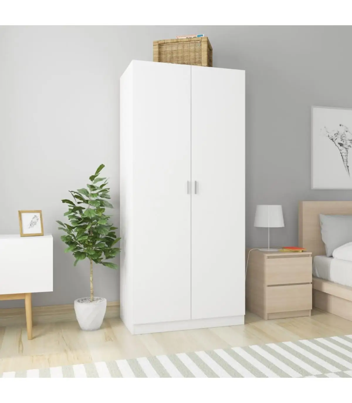 White plywood wardrobe wardrobes 90x52x200cm